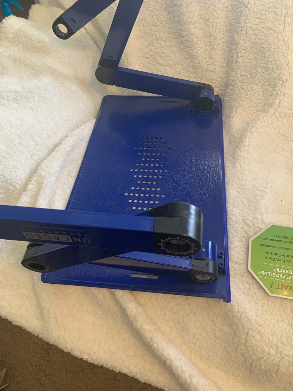 Adjustable Blue Metal Laptop Stand